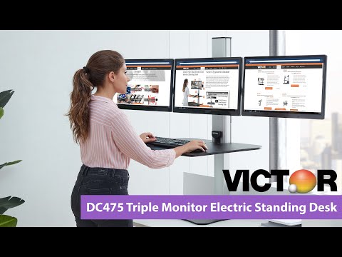 Victor DC475 Triple Monitor Electric Standing Desk Converter