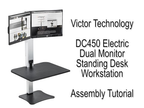 Victor DC450 Electric Dual Monitor Standing Desk Assembly Tutorial