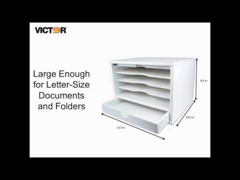 Victor W4720 - Pure White Desktop Organizer