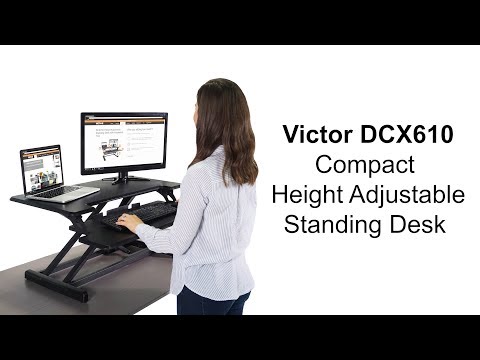 Victor DCX610 Compact Standing Desk with Keyboard Tray