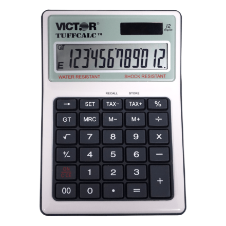 TuffCalc™ 12 Digit Water and Shock Resistant Calculator with Tax Keys (Model No. 99901)