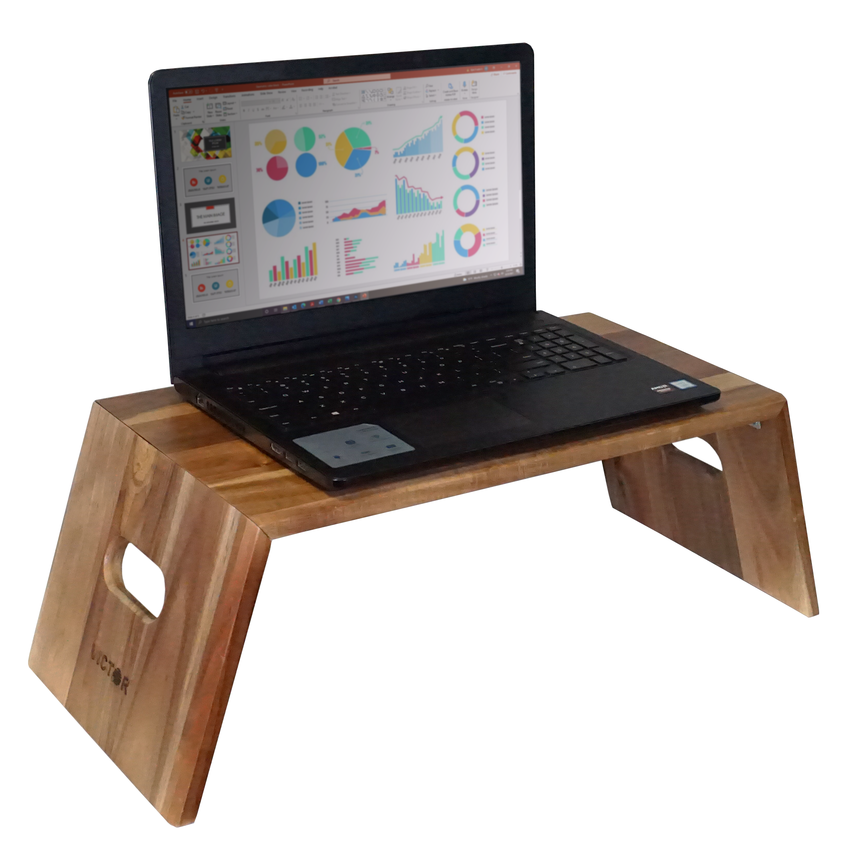 High Rise(TM) Portable Folding Acacia Wood Laptop Desk (1) (Model Num. DC075)