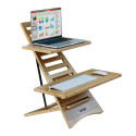 High Rise(TM) Acacia Wood Laptop Standing Desk with Two Work Surface Trays (1) (Model Num. DC175A)