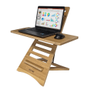 High Rise(TM) Acacia Wood Laptop Standing Desk with Two Work Surface Trays (5) (Model Num. DC175A)