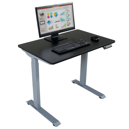 Black Height Adjustable Compact Electric Full Standing Desk (1) (Model Num. DC830B)