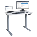 White Height Adjustable Compact Electric Full Standing Desk (1) (Model Num. DC830W)
