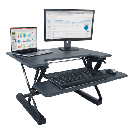 Gray High Rise(TM) Height Adjustable Standing Desk with Keyboard Tray (1) (Model Num. DCX710G)