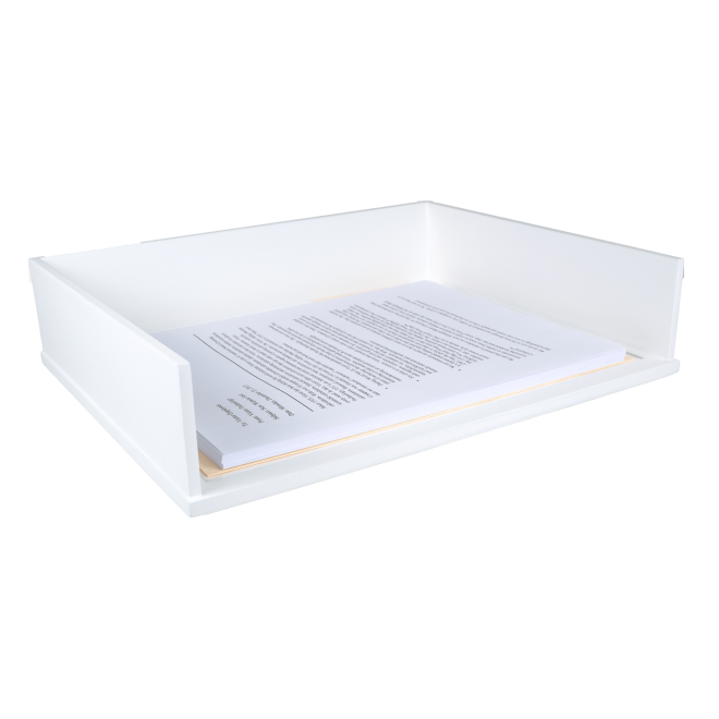 Pure White Stacking Letter Tray (Model No. W1154)
